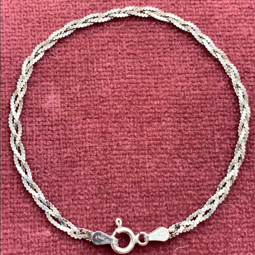 925 Sterling Bracelet Italy Braided S-chain 7”